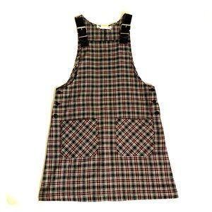 Suede Buckle Plaid Over Dress -Vintage Paris Sport